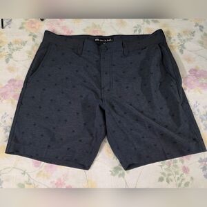 Travis Mathew Shorts Mens 34 Gray  Palm Tree Performance Casual Comfort Golf